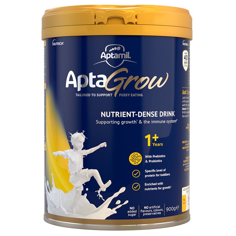 保税区澳洲 爱他美（Aptamil）AptaGrow儿童成长奶粉 1+段 900g/罐 适合1-3岁