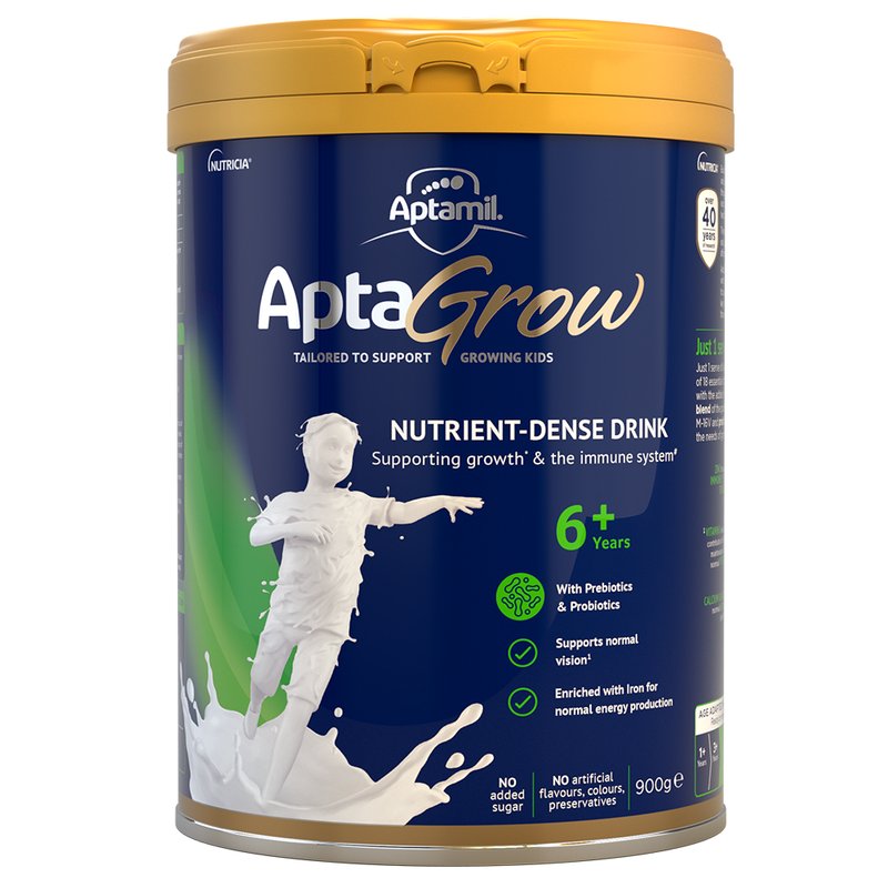保税区澳洲 爱他美（Aptamil）AptaGrow儿童成长奶粉 6+段 900g/罐 适合6岁以上