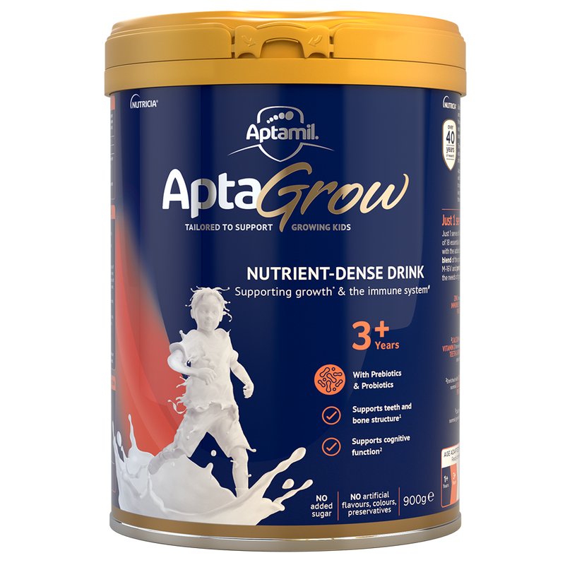 保税区澳洲 爱他美（Aptamil）AptaGrow儿童成长奶粉 3+段 900g/罐 适合3-6岁