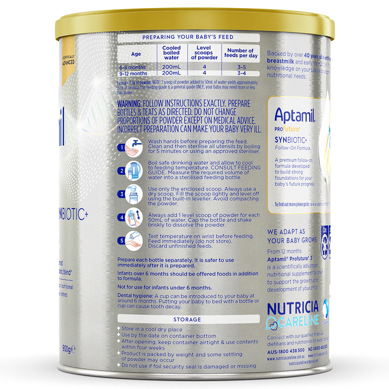 【澳洲直邮】澳洲 爱他美（Aptamil）白金版婴幼儿奶粉 900g 2段 适用6-12个月包邮包税