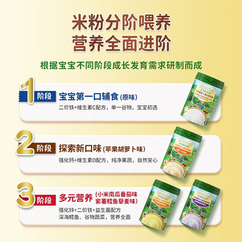 爷爷的农场 有机婴幼儿米粉 原味 225g 包装随机 适合6-36个月