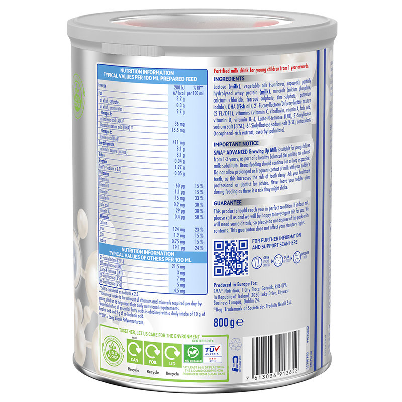 保税区英国 惠氏（Wyeth）sma铂金版配方奶粉3段800g 适合12-36个月（新旧包装随机发货）