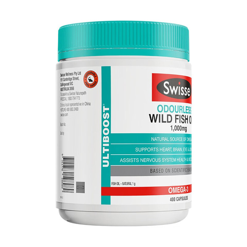 【直邮】澳洲 瑞思 （SWISSE）无腥野生深海鱼油1000mg 400粒