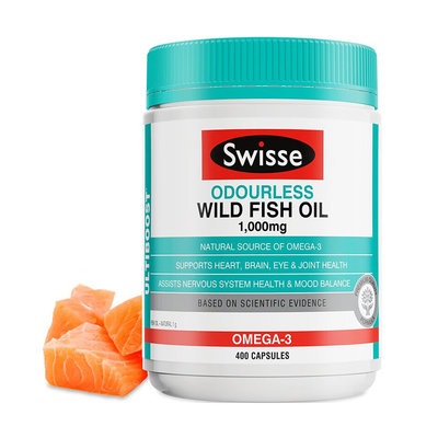 【直邮】澳洲 瑞思 （SWISSE）无腥野生深海鱼油1000mg 400粒