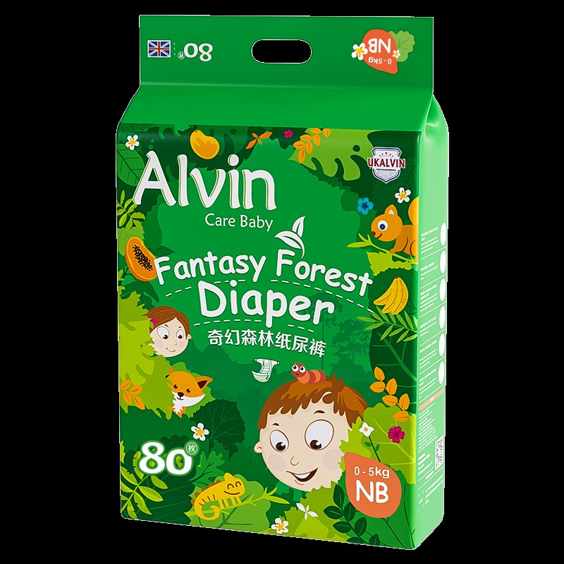 艾薇儿(Alvin)奇幻森林纸尿裤 NB80片 (5公斤以下)