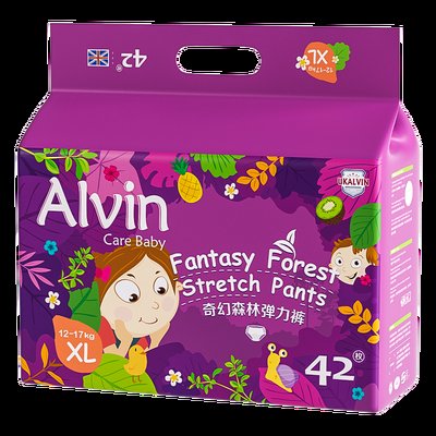 艾薇儿(Alvin)奇幻森林弹力裤 XL42片 (12-17kg)
