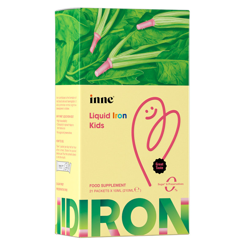 保税区德国 INNE 菠菜铁 8倍好吸收 体检不缺铁 21条/盒