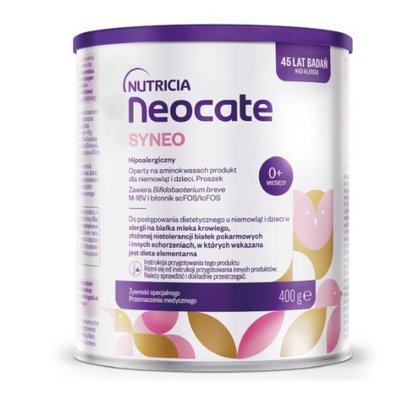 保税区波兰 纽康特（Neocate）SYNEO星诺氨基酸奶粉益生菌益生元防过敏腹泻 400g（英国产）
