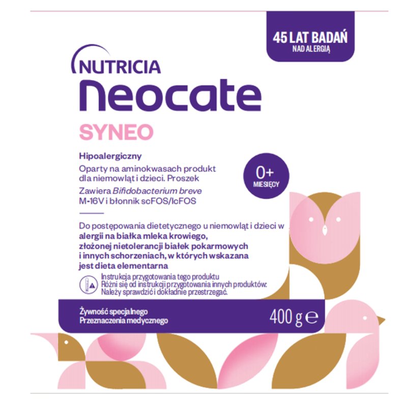 保税区波兰 纽康特（Neocate）SYNEO星诺氨基酸奶粉益生菌益生元防过敏腹泻 400g（英国产）