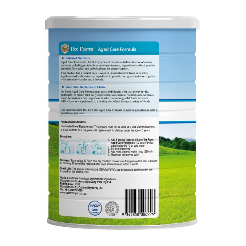 保税区澳洲 澳美滋（Oz farm）高钙全脂成人中老年奶粉 900g（新旧包装随机发货）