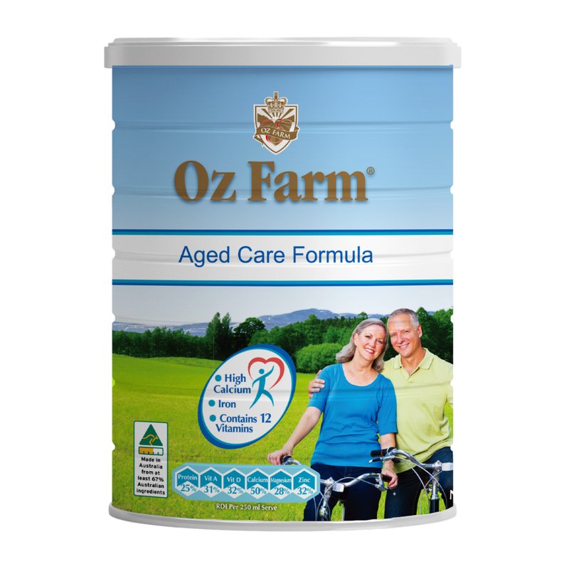 保税区澳洲 澳美滋（Oz farm）高钙全脂成人中老年奶粉 900g（新旧包装随机发货）