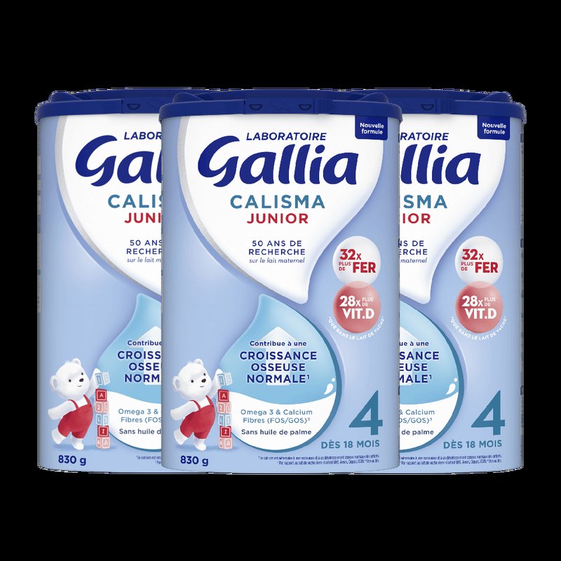 保税区法国 佳丽雅（Gallia）4段婴幼儿牛奶粉830g（新包装）适合18个月+
