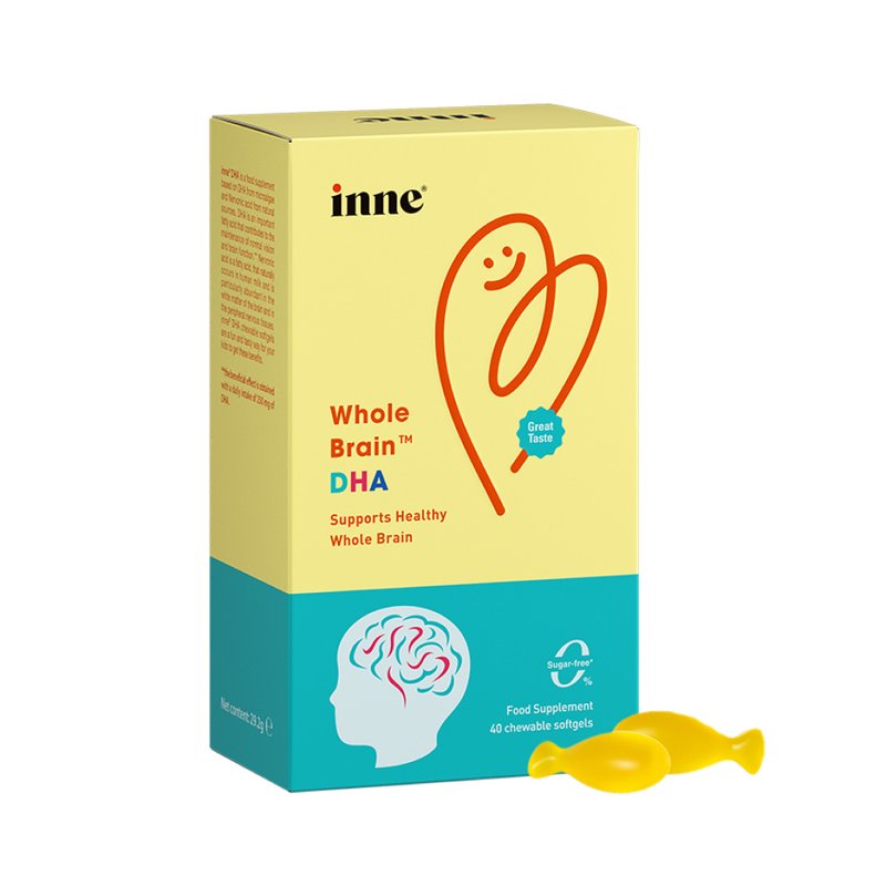 保税区德国 INNE 儿童藻油DHA爆浆软胶囊 聪明加倍 学习更专注 40粒/盒