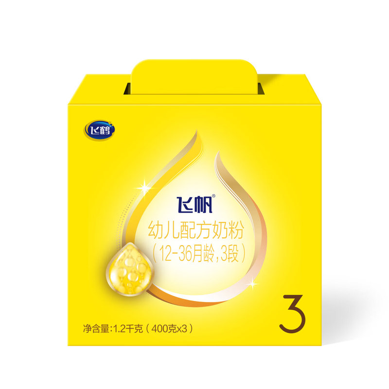 飞鹤 飞帆幼儿配方奶粉 3段 1200g 四联装 适合12-36个月*不支持异地扫码积分红包*新老包装随机发货