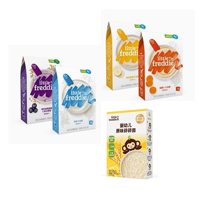 小皮 米粉 4盒装(原味+蓝莓+香蕉+胡萝卜各一盒)+随机口味面条1盒