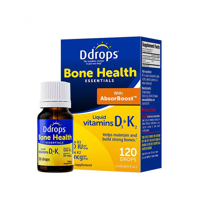加拿大 滴卓思(Ddrops) 维生素D3 1000IU+K2 3.4ml/瓶