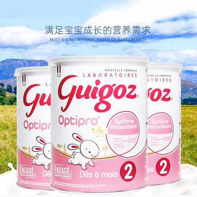 法国 古戈氏(Guigoz )2段标准配方牛奶粉 830g 适合6-12个月(新旧包装随机发)