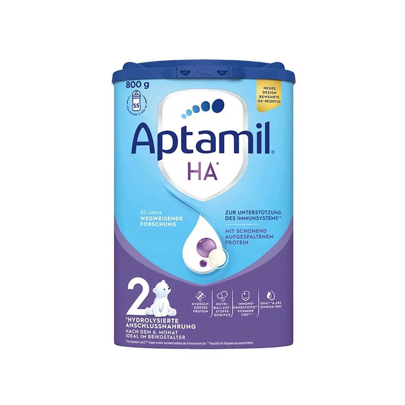 保税区德国 爱他美（Aptamil）HA免敏奶粉2段 800g 适合6个月以上