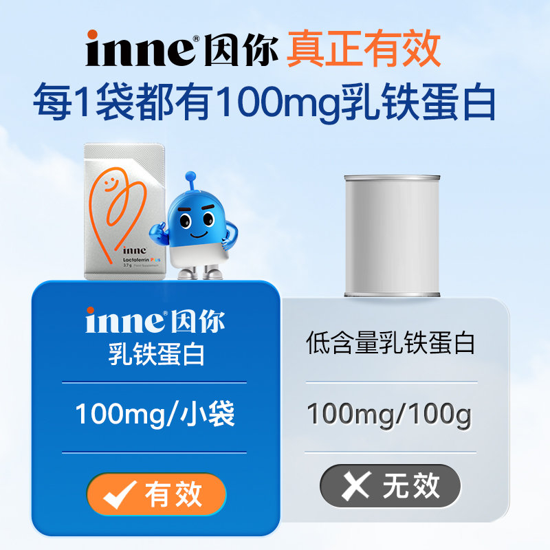 保税区德国 因你（INNE）乳铁蛋白营养包 保护呼吸道 自护力 30包/盒