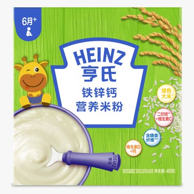 亨氏(Heinz )铁锌钙营养米粉 400g
