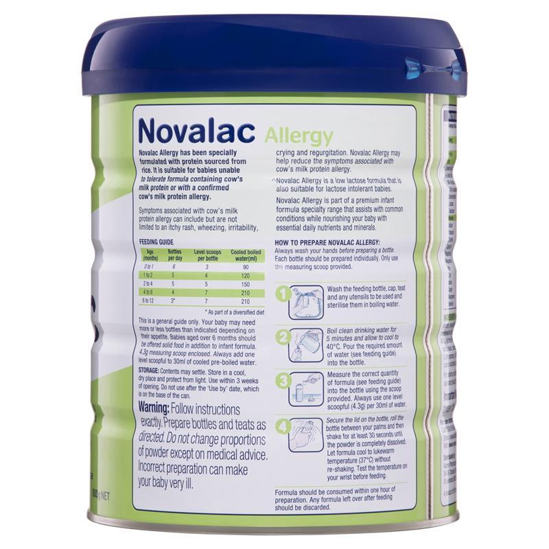 【直邮】澳洲 宝怡乐(Novalac)大米蛋白水解奶粉 800g(0-12月)