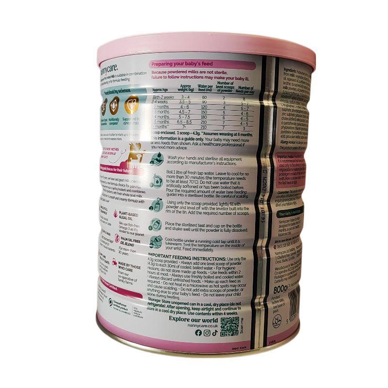 英国 纳尼凯尔(Nannycare)婴幼儿羊奶粉1段 800g 适合0-6个月(新旧包装随机发货)