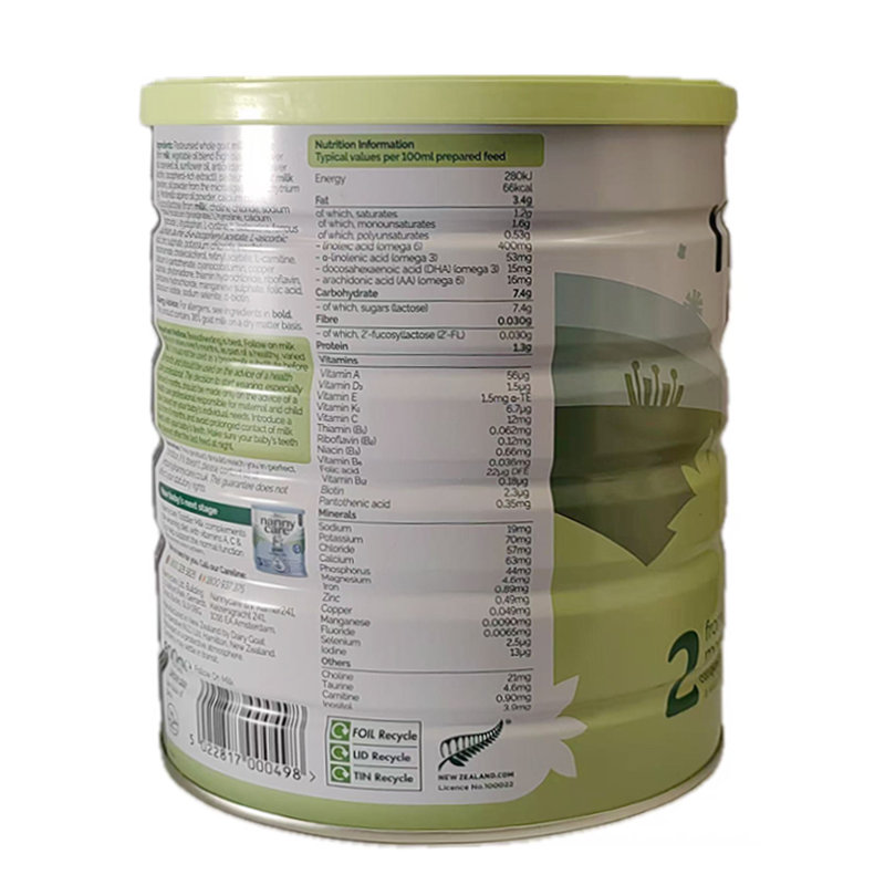 英国 纳尼凯尔(Nannycare)婴幼儿羊奶粉2段 800g 适合6-12个月(新旧包装随机发货)